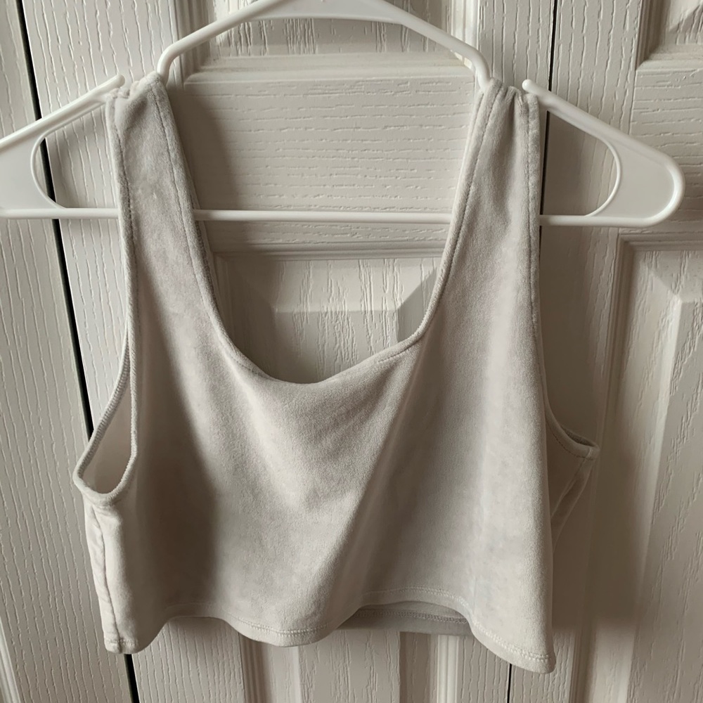 White velvet crop top